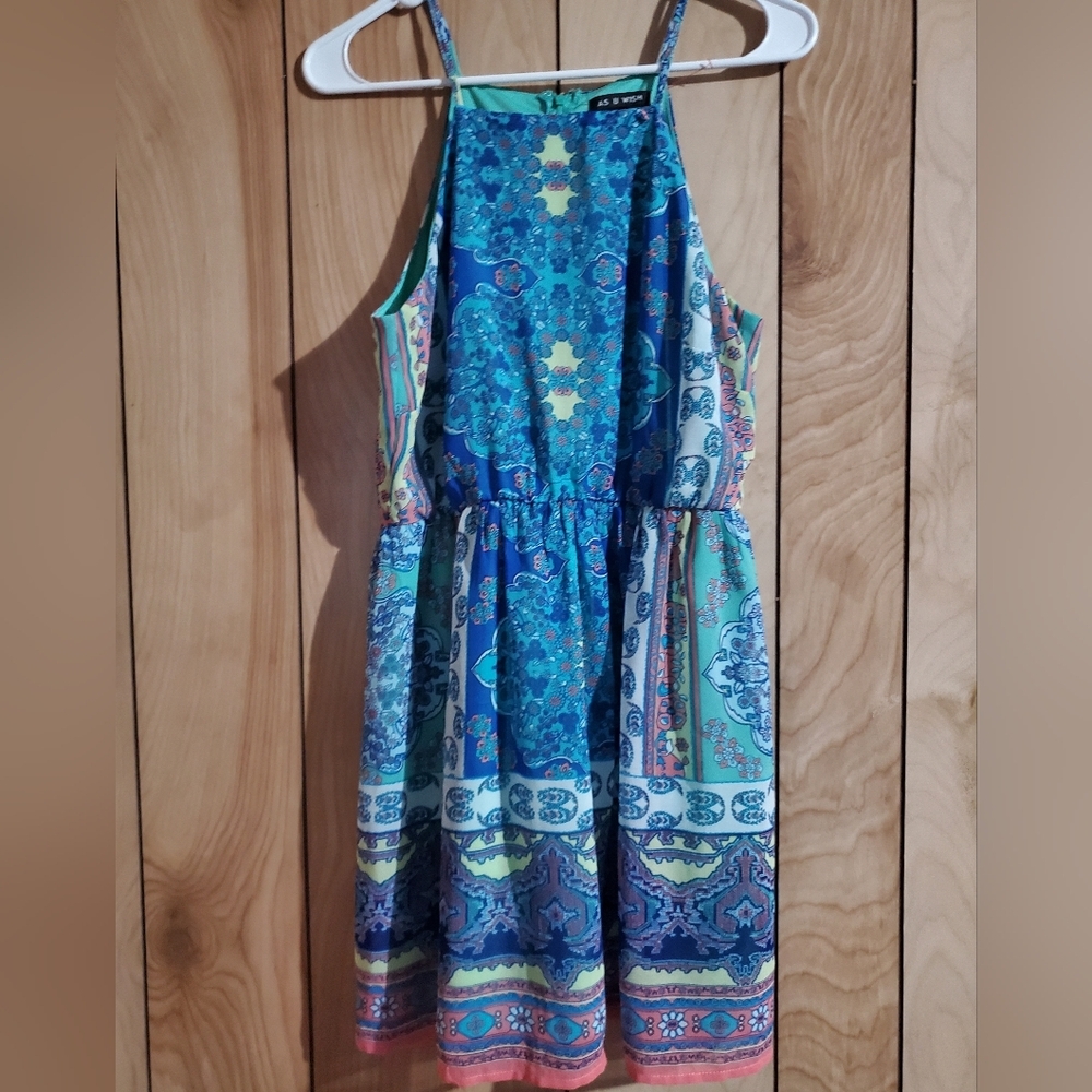 Colorful Sleeveless Patterned Dress